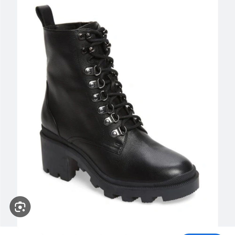 BP Black Chunky Heel Lace-Up Ankle Boots
